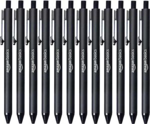 Amazon Basics Chowany długopis kulkowy – czarny – 12-pak