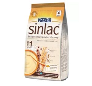 Nestlé Sinlac Bezglutenowy produkt zbożowy bez laktozy soi dla niemowląt po 4. miesiącu 500 g [Krótka data – 2024-02-29]