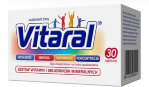 VITARAL 30 tabletek DATA WAŻNOŚCI 30.03.2024