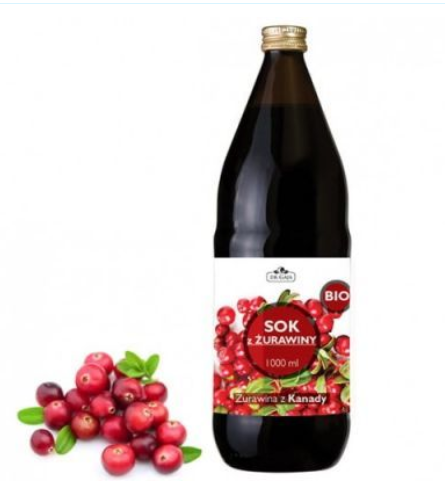 DR GAJA BIO 100% organiczny sok żurawinowy 1000 ml DATA WAŻNOŚCI 20.05.2024