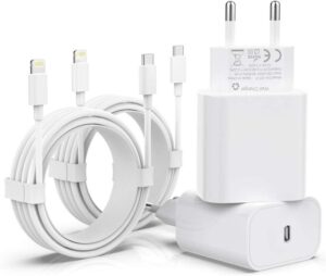 2 x ładowarki GEJIN USB C 20W PD certyfikat Apple MFi iPhone i 2x kabel 2m – Promocja dotyczy ładowarek USB C 20W PD oraz kabli o długości 2 metrów.