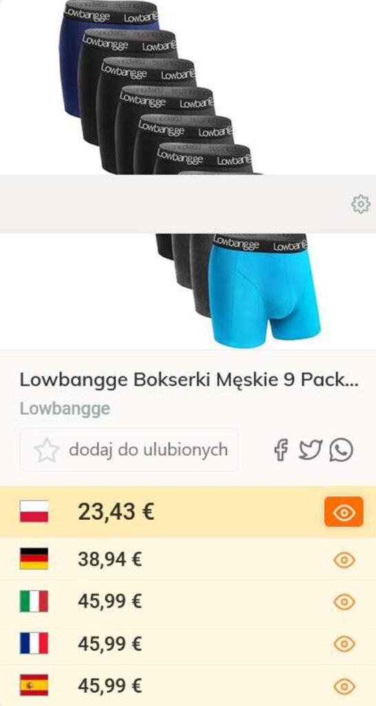 9-pak męskich bokserek 95% bawełna 5% elastan