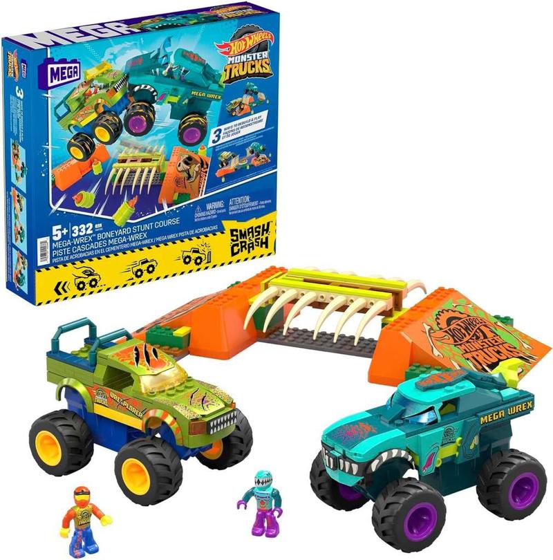 Zestaw konstrukcyjny Hot Wheels Monster Trucks Mega-Wrex Tor przeszkód grozy